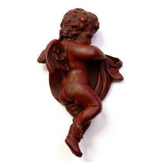 Cherub Tapestry Left Statue - 12-inch — Rust finish