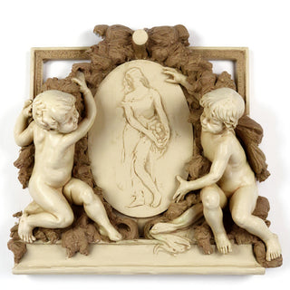 La Belle Demoiselle Cherub Wall Plaque — Museum Terracotta finish
