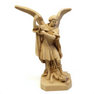 Saint Michael the Archangel Overcoming Satan Statue - 16-inch — Dusted Sand finish