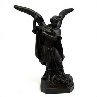 Saint Michael the Archangel Overcoming Satan Statue - 16-inch — Iron finish