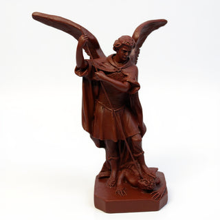 Saint Michael the Archangel Overcoming Satan Statue - 16-inch — Rust finish