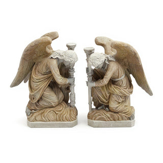 Bergama Angel, Left Statue - 35-inch — Antique White finish