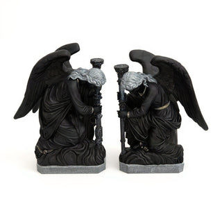 Bergama Angel, Left Statue - 35-inch — Dusted Black finish