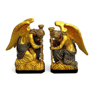 Bergama Angel, Left Statue - 35-inch — Deep Gold finish