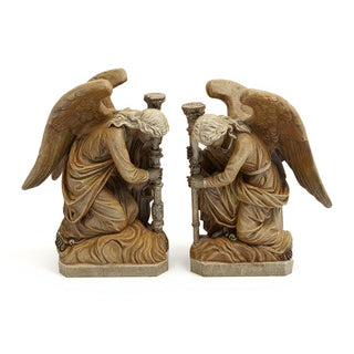 Bergama Angel, Left Statue - 35-inch — Gothic Stone finish