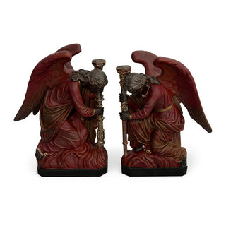Bergama Angel, Left Statue - 35-inch — Rust finish