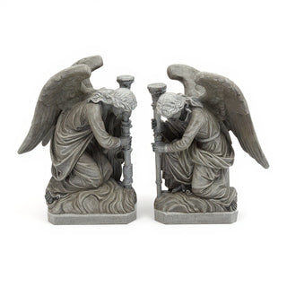 Bergama Angel, Right Statue - 35-inch — Old Stone finish