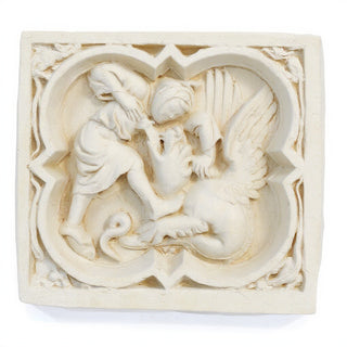 Saint George Quatrefoil Wall Plaque — Antique White finish