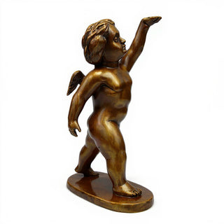 Saluto Cherub Statue - 24-inch — Bronze finish