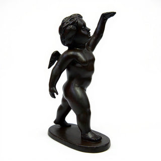 Saluto Cherub Statue - 24-inch — Iron finish