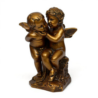 Two Cherubs Playing Statue - 21-inch — Bronze finish