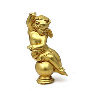 Manor Garden Cherub, Left Statue - 30-inch — Antique Gold finish