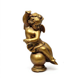 Manor Garden Cherub, Left Statue - 30-inch — Bronze finish
