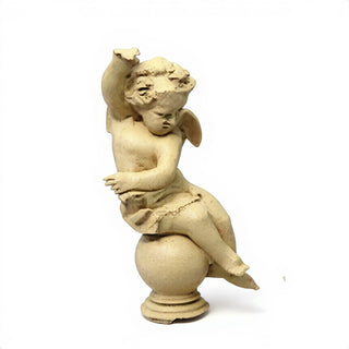 Manor Garden Cherub, Left Statue - 30-inch — Dusted Sand finish