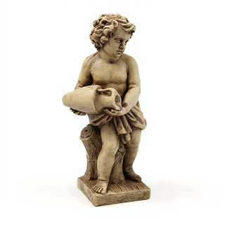 Cherub Water Pourer Fountain Figure - 38-inch — Gothic Stone finish