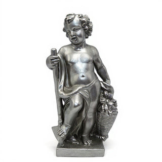 Harvest Cherub Statue - 36-inch — Aged Silver finish