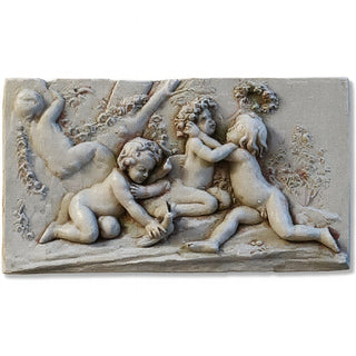 Cherubs of Springtime Wall Plaque — Antique Stone finish