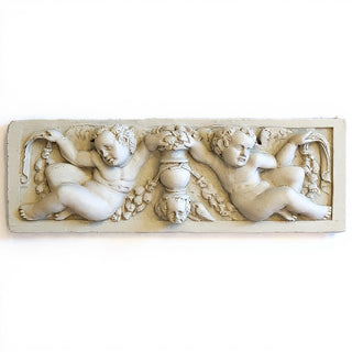 Angels with Urn Wall Plaque — Antique White finish