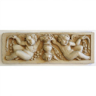 Angels with Urn Wall Plaque — Museum Terracotta finish