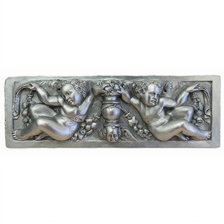Angels with Urn Wall Plaque — Silver finish