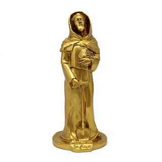 Saint Fiacre Statue - 27.5-inch — Antique Gold finish