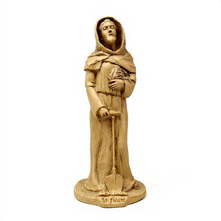 Saint Fiacre Statue - 27.5-inch — Dusted Sand finish