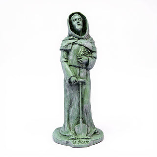 Saint Fiacre Statue - 27.5-inch — Mossy Green finish