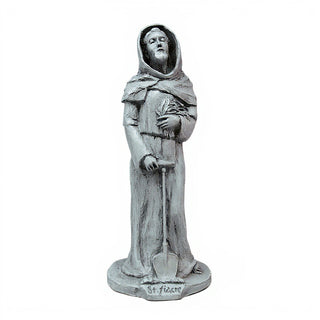 Saint Fiacre Statue - 27.5-inch — Old Stone finish