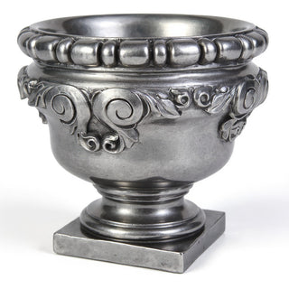 Curl Urn Planter - 24-inch — Antique Silver finish