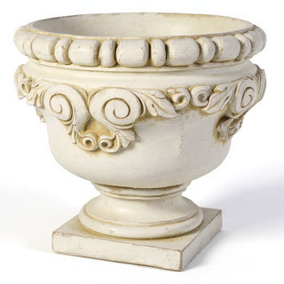 Curl Urn Planter - 24-inch — Antique White finish