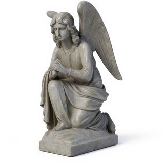 Adoration Angel Statue - 29-inch — Limestone finish