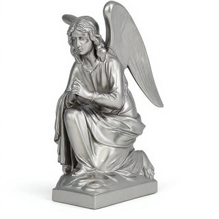 Adoration Angel Statue - 29-inch — Silver finish