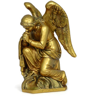 Kneeling Adoration Angel Statue - 38-inch — Antique Gold finish