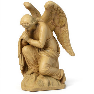 Kneeling Adoration Angel Statue - 38-inch — Dusted Sand finish