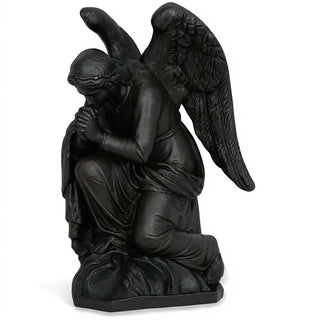 Kneeling Adoration Angel Statue - 38-inch — Iron finish