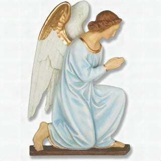 Angel Wall Plaque Hands Prayin Statue - 21-inch - Realistic Color - Hand-Painted