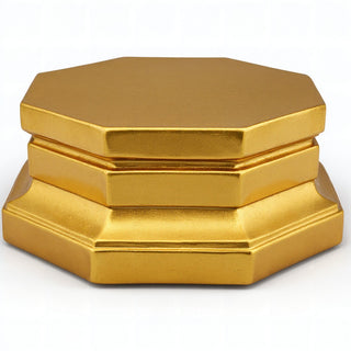 Eight Sided Riser Pedestal — Deep Gold finish