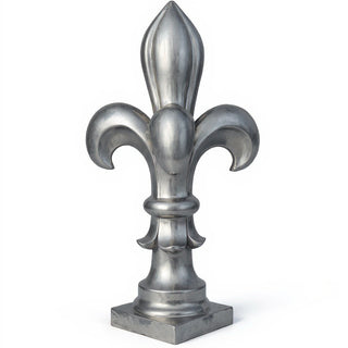 Fleur De Lis Monticello Pedestal - 35-inch — Antique Silver finish