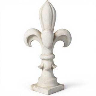 Fleur De Lis Monticello Pedestal - 35-inch — Antique White finish