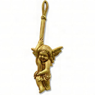 Small Hanging Angel Wall Plaque - 18-inch — Antique Gold finish