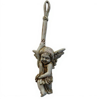 Small Hanging Angel Wall Plaque - 18-inch — Antique Stone finish