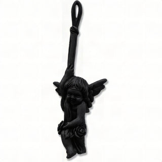 Small Hanging Angel Wall Plaque - 18-inch — Dusted Black finish