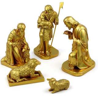 Shepherd Nativity Set Statue Set — Deep Gold finish