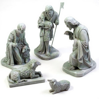Shepherd Nativity Set Statue Set — Mossy Green finish