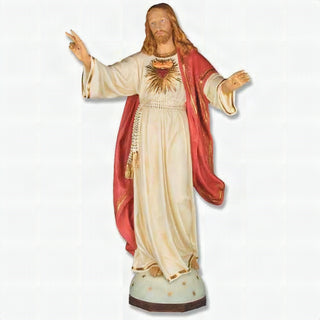 Blessing Jesus Sacred Heart Statue - 48-inch - Realistic Color - Hand-Painted