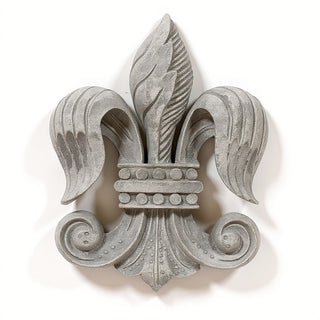 Fleur De Lis Wall Plaque - 23-inch — Antique Stone finish