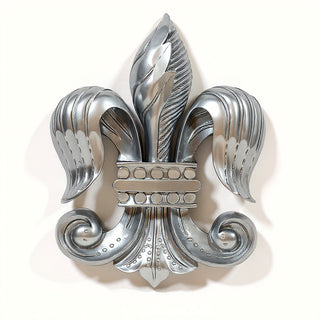 Fleur De Lis Wall Plaque - 23-inch — Antique Silver finish