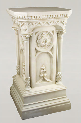 Columned Church Pedestal Statue - 47-inch - Realistic Color - Hand-Painted