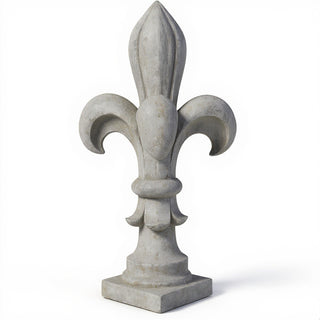 Fleur De Lis Finial - 8-inch — Limestone finish