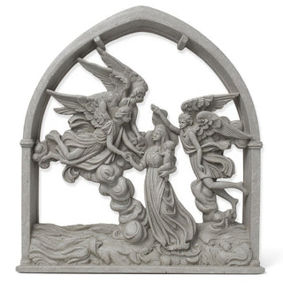 Angels of the Sea Mirror - 10-inch — Limestone finish